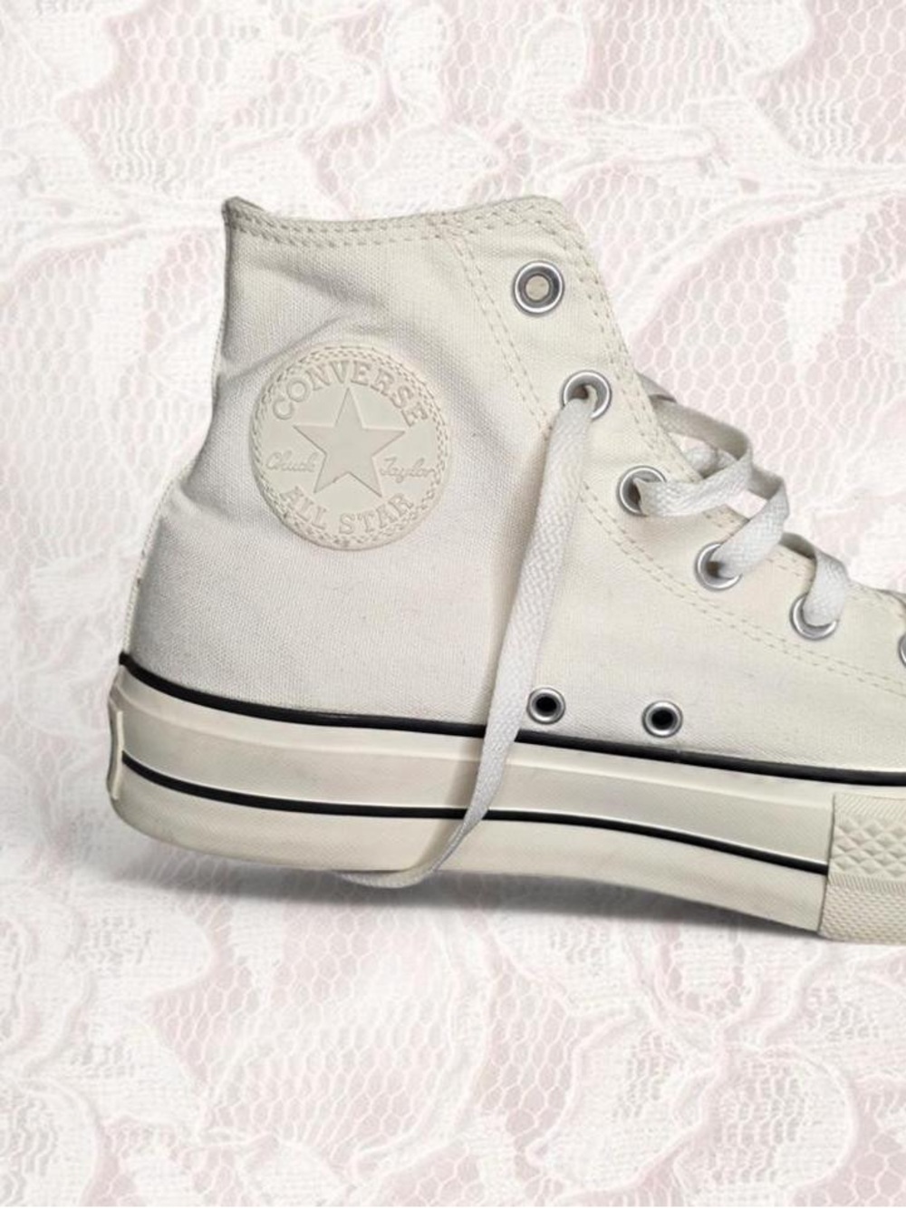 Converse Chuck Taylor Platform Hi White Floral Embroidered W10/M8 - Picture 6 of 9